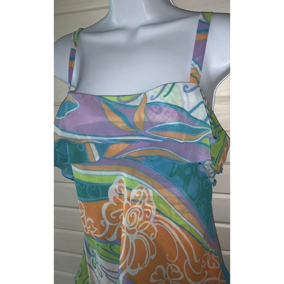 W Work To Weekend Size 8 Top Sleeveless Tiered Layered Adjustable Straps EUC - Picture 1 of 8